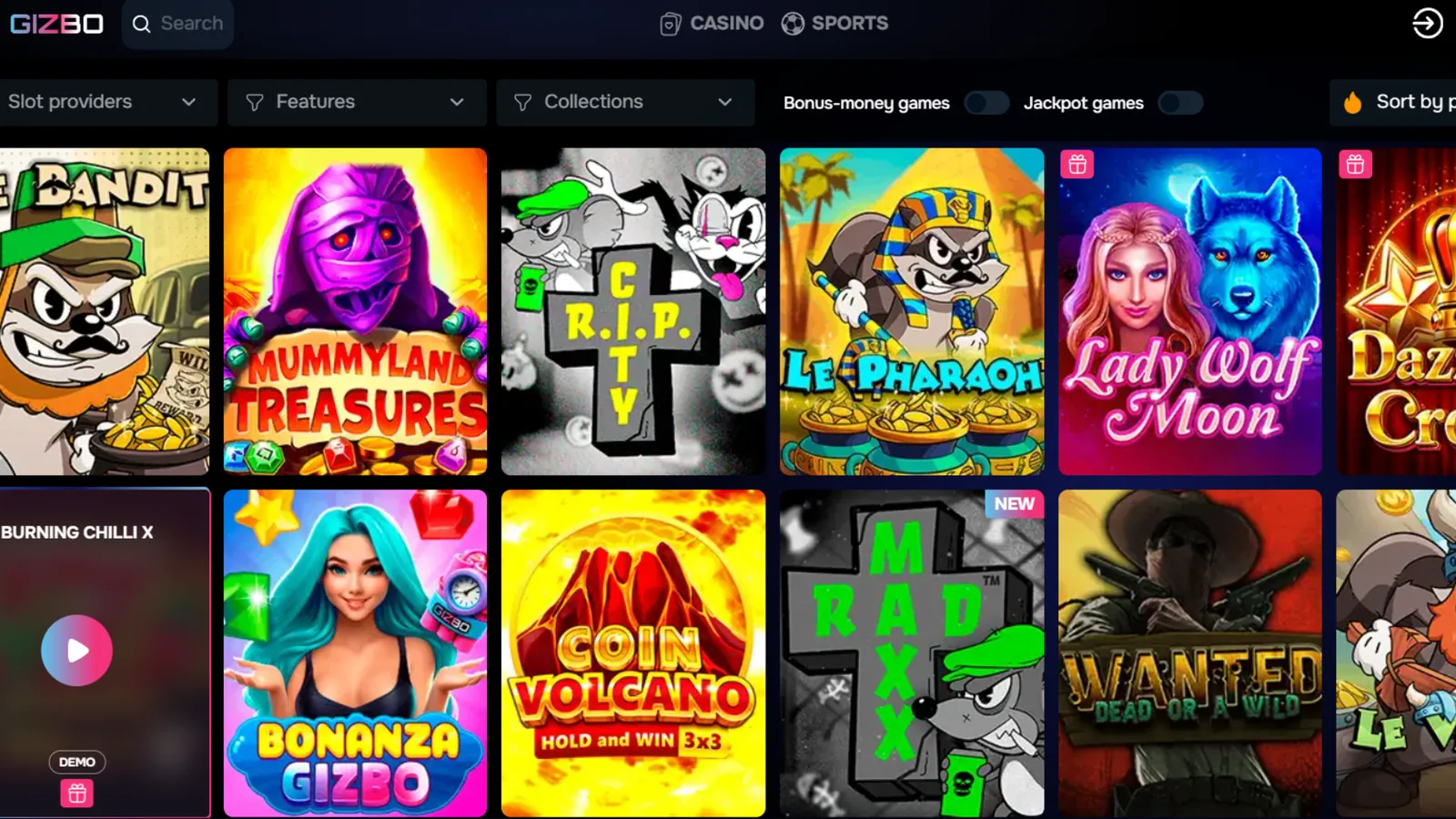 Online casino 2026 gizbo cashback